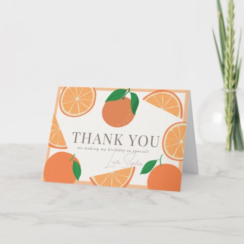 Modern Oranges  Orange Slices Birthday Card