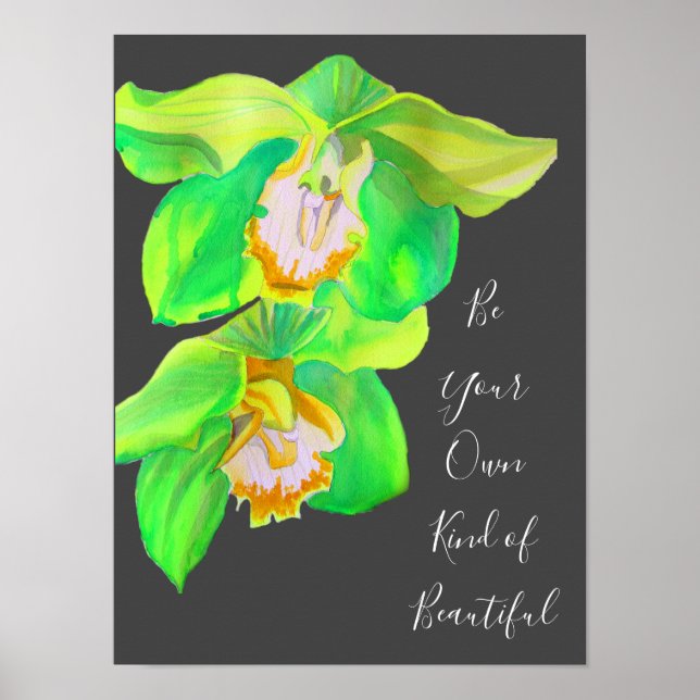 Modern Orchid inspirational quote Poster (Front)