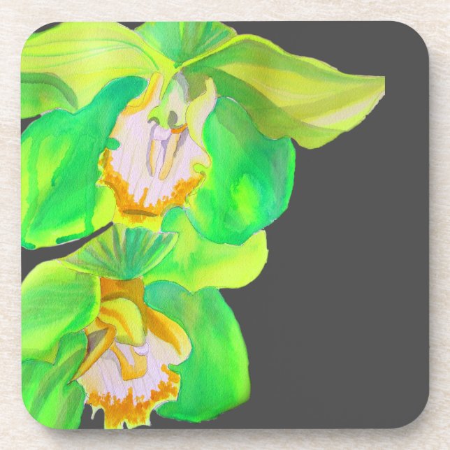 Modern Orchid modern flower art Beverage Coaster (Front)
