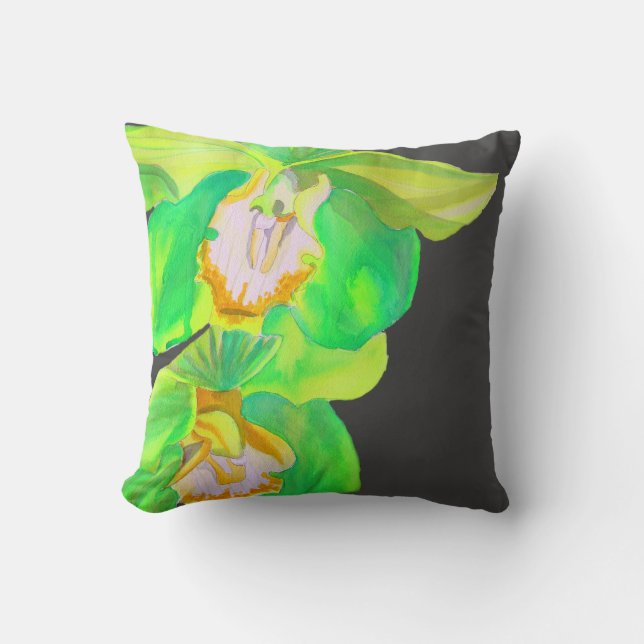 Modern orchid pop art flower throw pillow (Front)