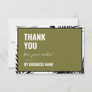 Modern Order Flat Thank You Business Card