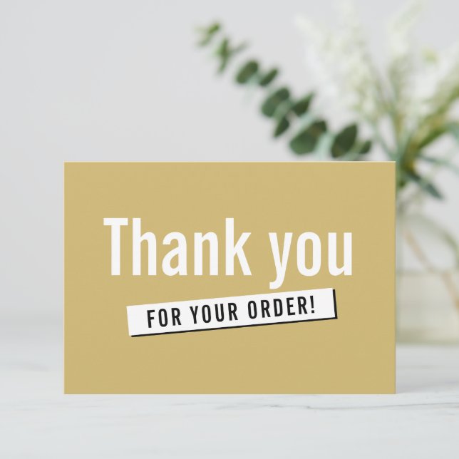 MODERN ORDER INSERT business thank you gold Card (Standing Front)
