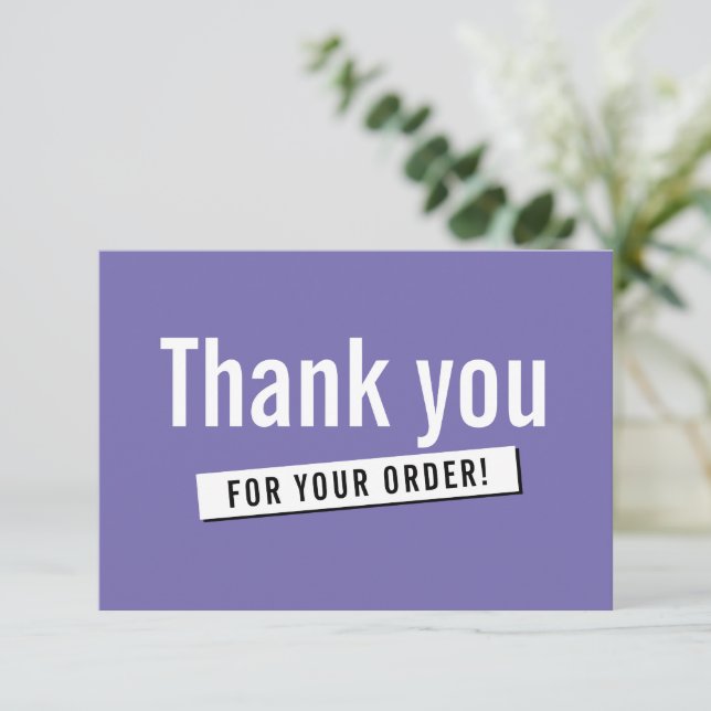 MODERN ORDER INSERT business thank you lavender (Standing Front)