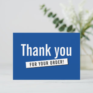 MODERN ORDER INSERT business thank you royal blue