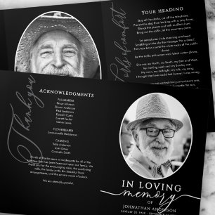 Modern Order Of Service Obituary Funeral/Memorial Tri-Fold Program
