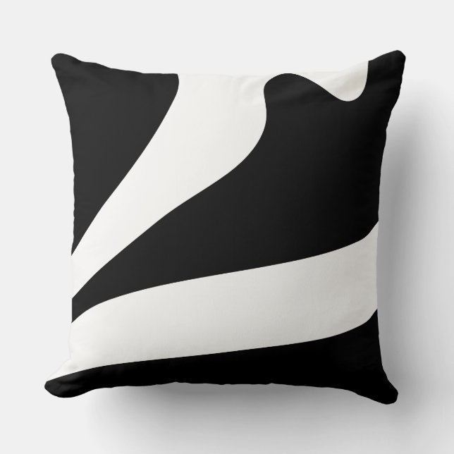 Modern Organic Abstract wavy Throw Pillow (Front)