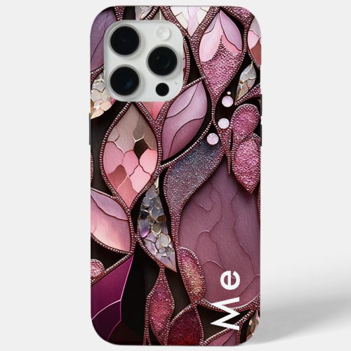 Modern Organic Bling BotanicalPink iPhone 15 Pro Max Case