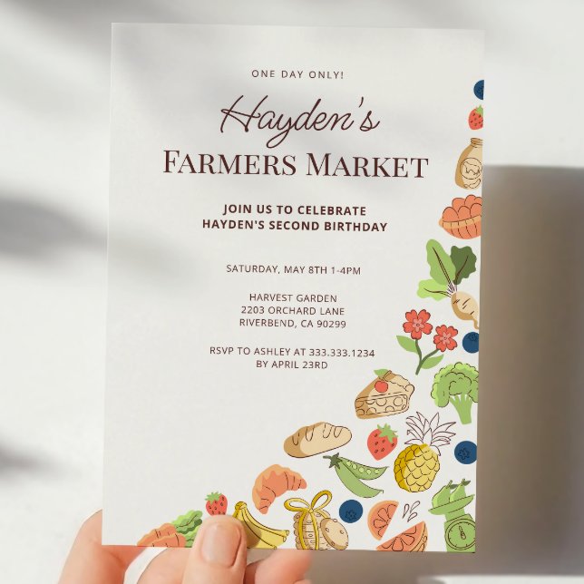 Modern Organic Farmers Market Birthday  Invitation (Creator Uploaded)