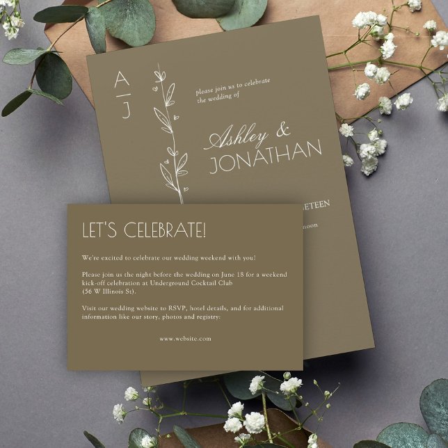 Modern Organic Floral Divider Wedding Enclosure Card (Creator Uploaded)