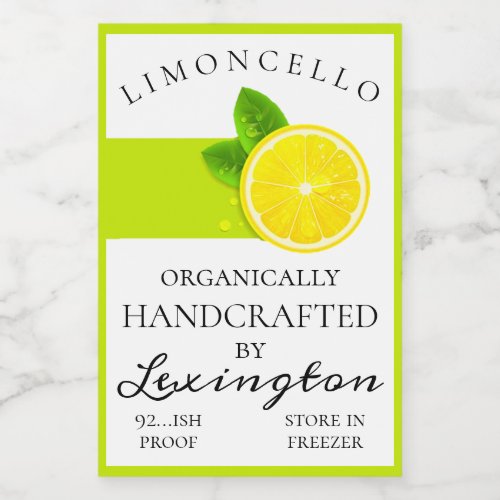 Modern Organic Limoncello Small Bottle Label 