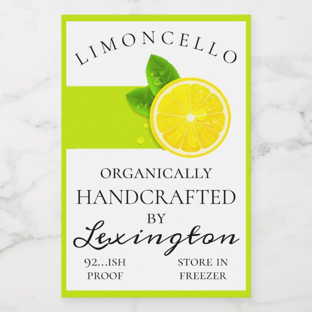 Modern Organic Limoncello Small Bottle Label | (Single Label)