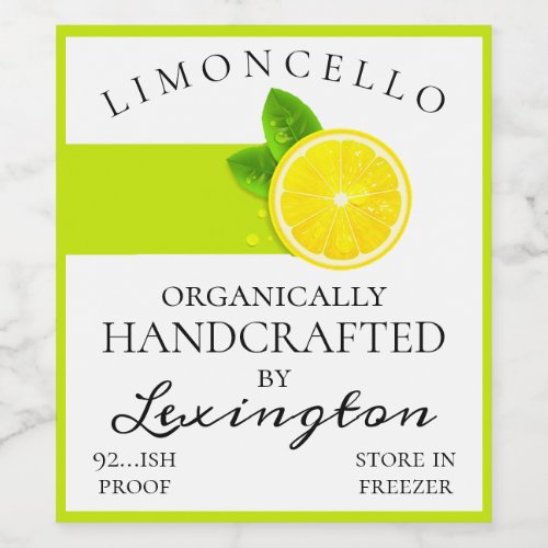 Modern Organic Limoncello Tall Bottle Label 