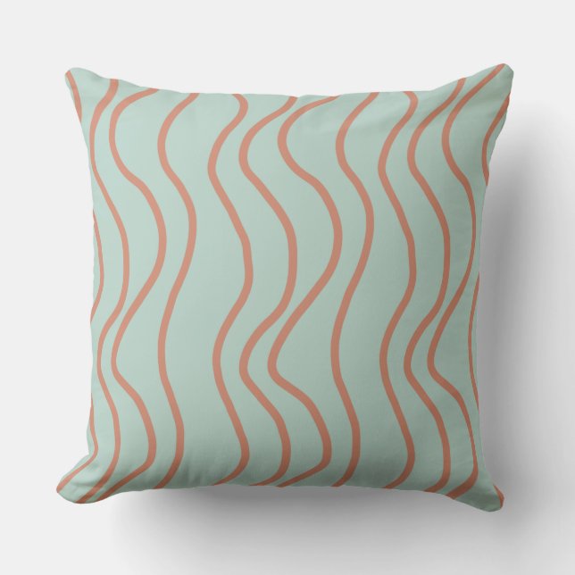 Modern Organic Line Minimalistic Throw Pillow (Front)