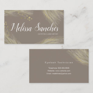 Modern Organic Pampas Natural Gold Business Card
