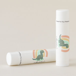 Modern Organic Rainbow Dinosaur Birthday Lip Balm