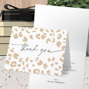 Modern Organic Safari animal print Baby Shower  Letterpress Thank You Card