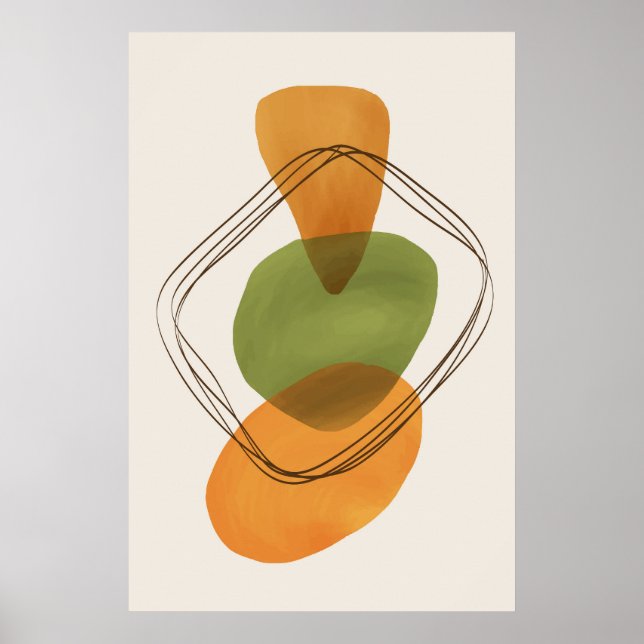Modern Organic Shapes Contemporary Art 3 Poster (Front)