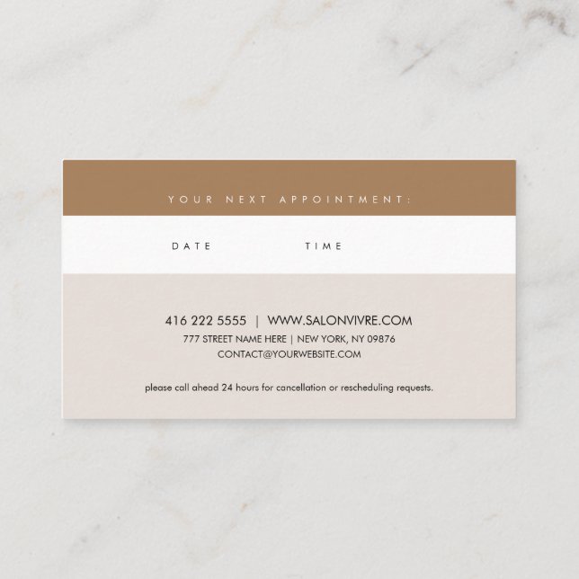 Modern Organic Shapes Salon Appointment Card  (Back)