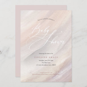 Modern, Organic, Simple, Watercolor, Baby Shower Invitation