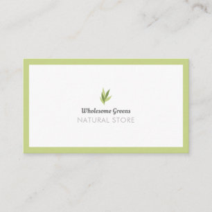 Modern Organic Store Natural Store Minimalist Food Business Card