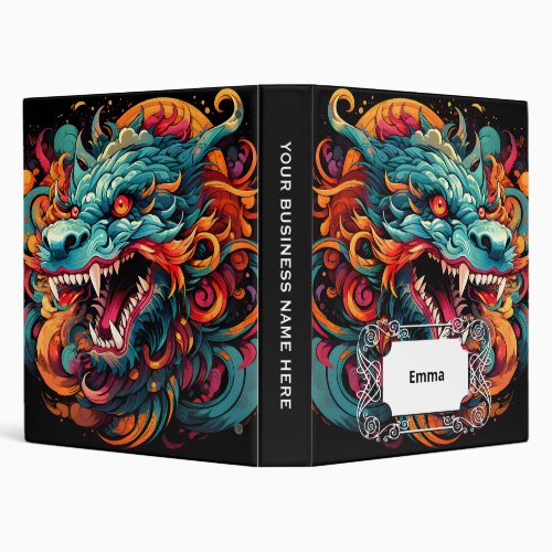 Modern Oriental Dragon Majesty 3 Ring Binder