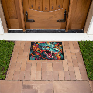 Modern Oriental Dragon Majesty Doormat
