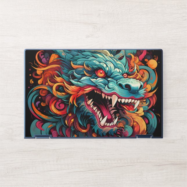 Modern Oriental Dragon Majesty HP Laptop Skin (Front)