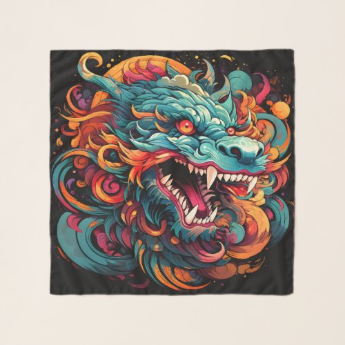 Modern Oriental Dragon Majesty Scarf