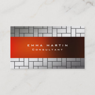 Modern Original Grey Red Unique Trendy Creative Business Card