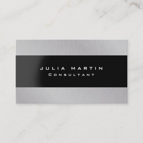 Modern Original Silver Grey Unique Trendy Creative Business Card