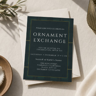 Modern Ornament Exchange Party Invite