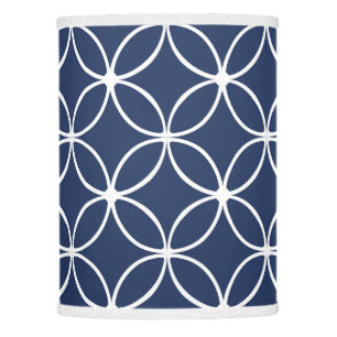 Modern, ornamental petals, navy blue, white lamp s