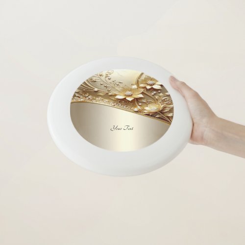 Modern Ornate Gold Floral Frisbee