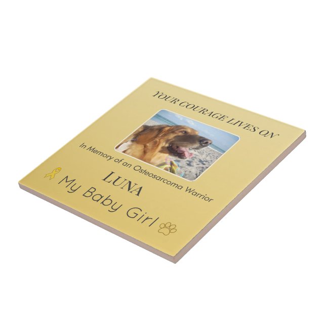Modern Osteosarcoma Pet Tribute Ceramic Tile (Side)