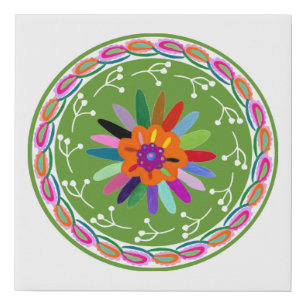 Modern Otomi Design Faux Canvas Print