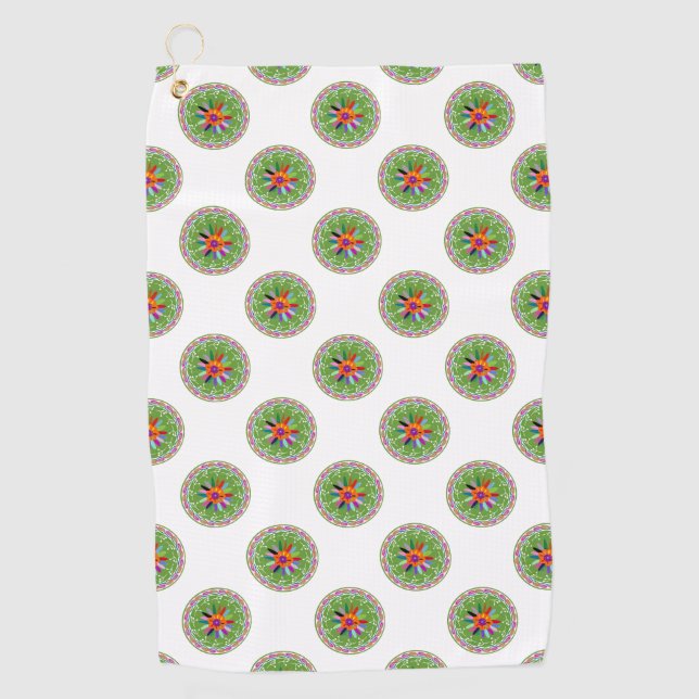 Modern Otomi Design Golf Towel (Front)