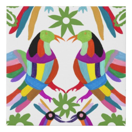 Modern Otomi Design III Faux Canvas Print