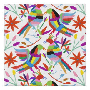 Modern Otomi Design III Faux Canvas Print