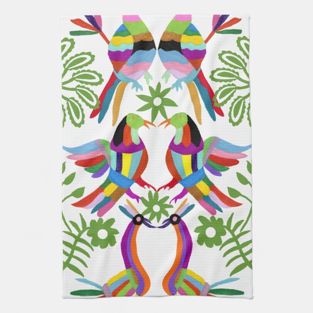 Modern Otomi Design III Kitchen Towel (Vertical)