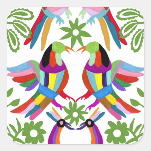 Modern Otomi Design III Square Sticker