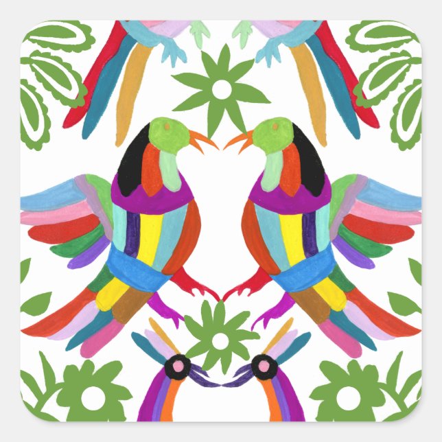 Modern Otomi Design III Square Sticker (Front)