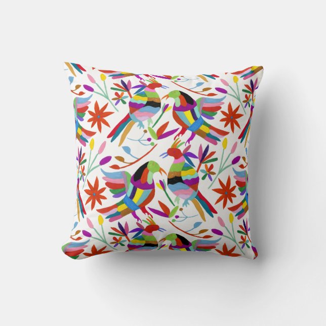 Modern Otomi Design III Throw Pillow (Front)