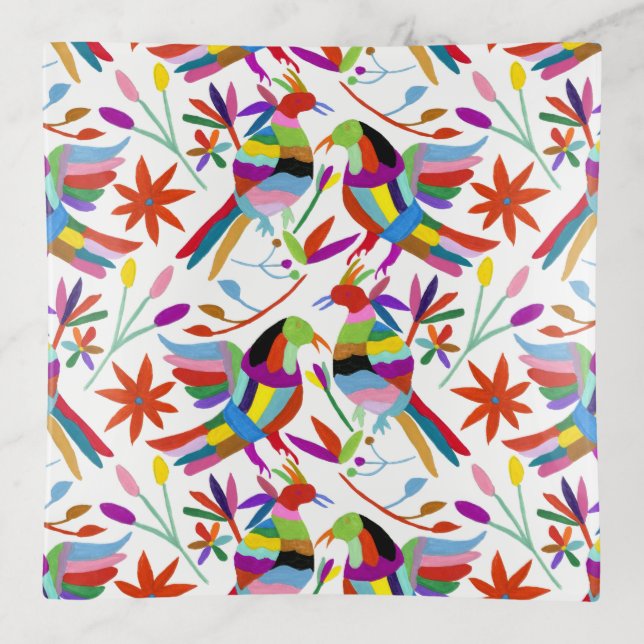 Modern Otomi Design III Trinket Tray (Front)