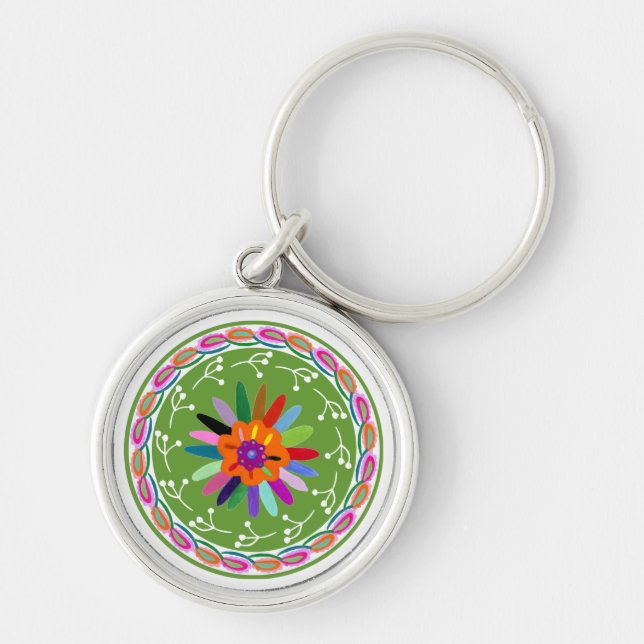 Modern Otomi Design Keychain (Front)