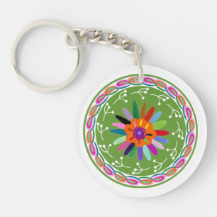 Modern Otomi Design Keychain