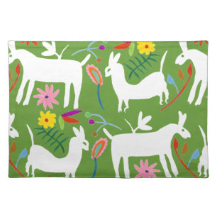 Modern Otomi Design Llama Donkey Design Cloth Placemat