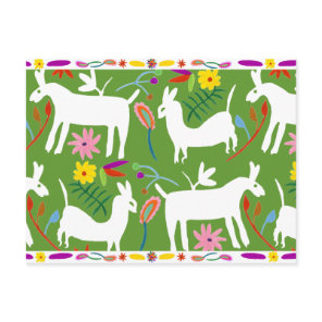 Modern Otomi Design | Llama Donkey Design Postcard
