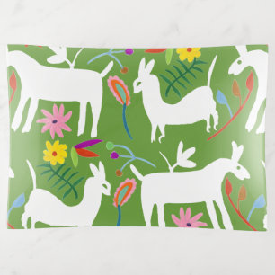Modern Otomi Design Llama Donkey Design Trinket Tray
