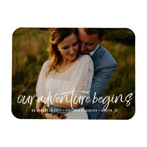 Modern Our Adventure Save the Date Photo wedding Magnet