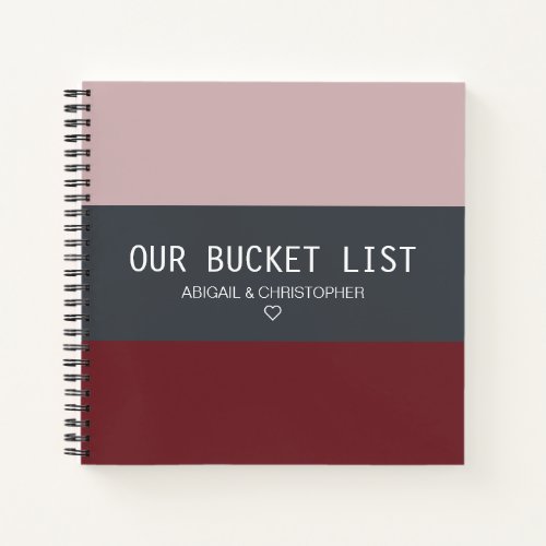 Modern Our Bucket List Couple Keepsake Journal